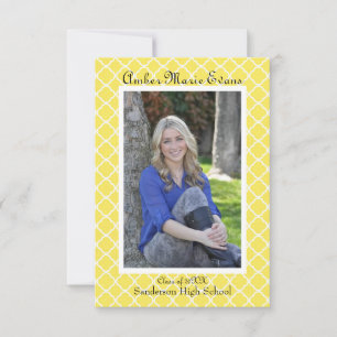 Quatrefoil Amarelo - Anúncio de Graduação 3x5