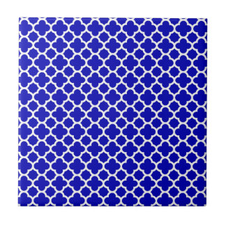 Quatrefoil branco azul