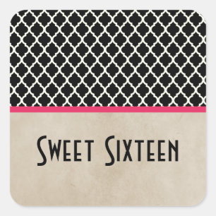 Quatrefoil Chic Cor-de-Rosa Doce 16 Adesivos