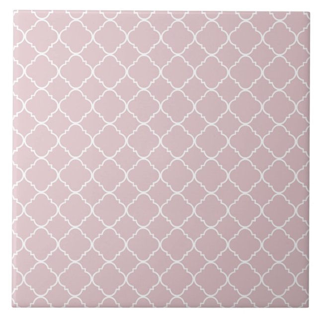 Quatrefoil cor-de-rosa e branco (Frente)