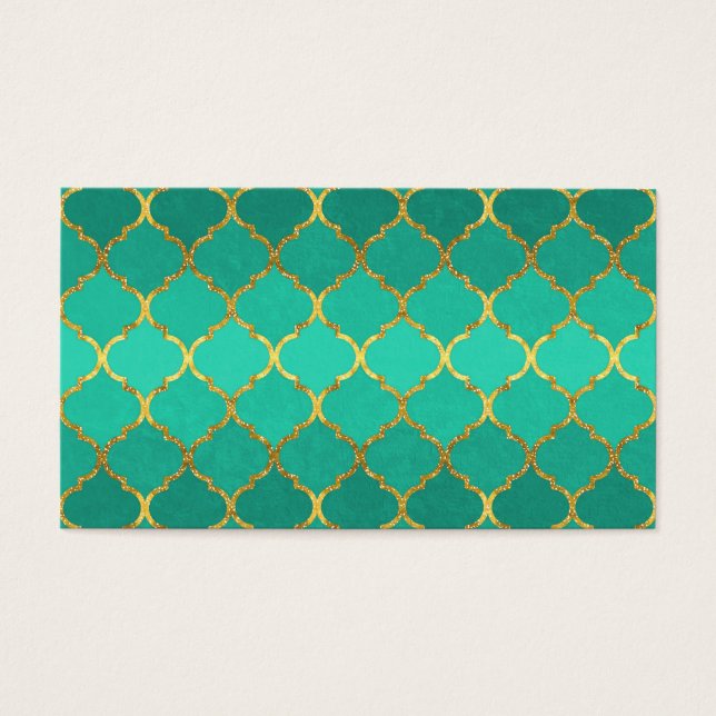Quatrefoil de glitter de ouro de tendência elegant (Frente)