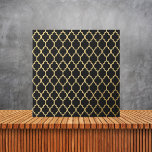 Quatrefoil Geométrico de Preto e Dourado Marrocos<br><div class="desc">Quatrefoil de Marrocos preto e Dourado</div>