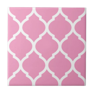 Quatrefoil marroquino cor-de-rosa, Azulejo cerâmic