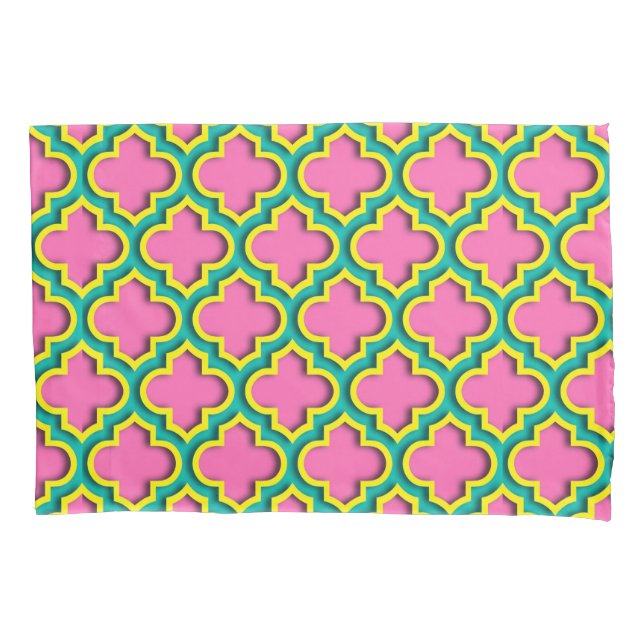 Quatrefoil marroquino cor-de-rosa-quente nº 2, ama (Frente)
