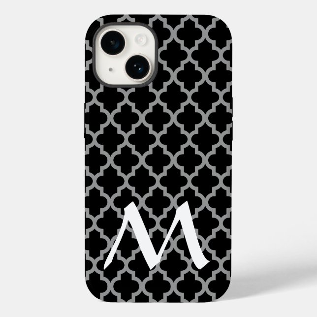 Quatrefoil Moods de Marrocos preto (Verso)
