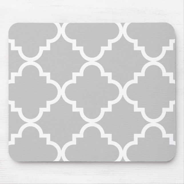 Quatrefoil Mousepad - cinza (Frente)