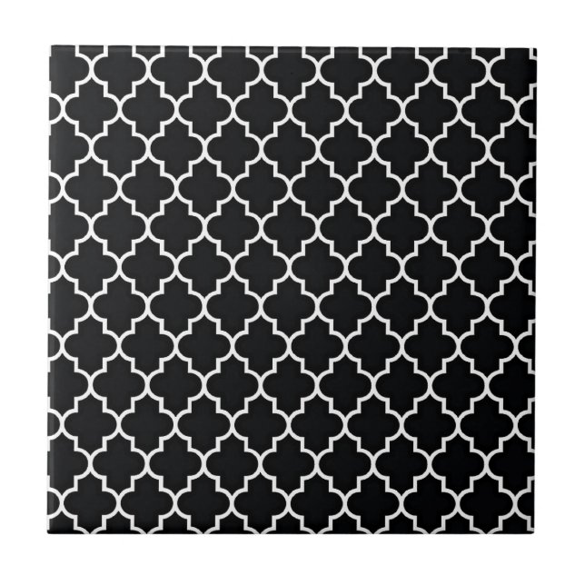 Quatrefoil preto e branco (Frente)