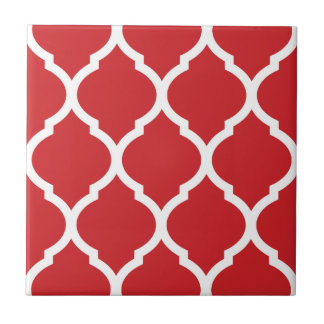 Quatrefoil Vermelho marroquino, Azulejo cerâmico p