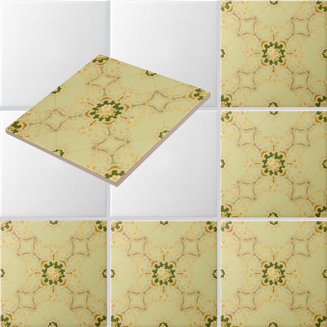 Quatrefoils de pergaminho foliado e padrão floral (Criador carregado)