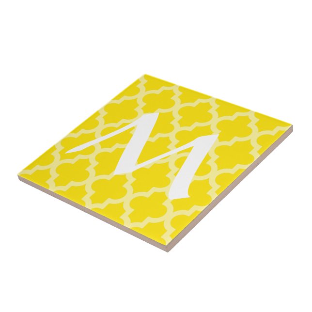 Quatrefol ouro amarelo marroquino c/ inicial (Lateral)