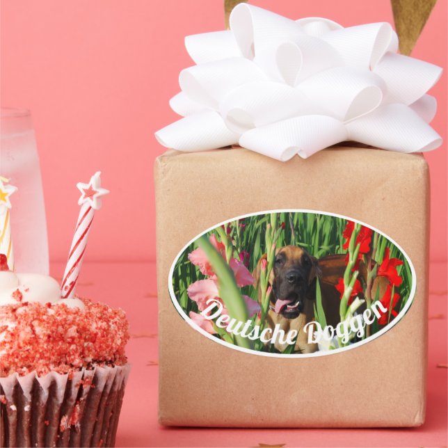 Quatro adesivos de Dogue Alemão (Festa)