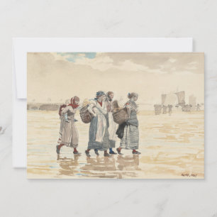 Quatro esposas de peixes na praia Winslow Homer
