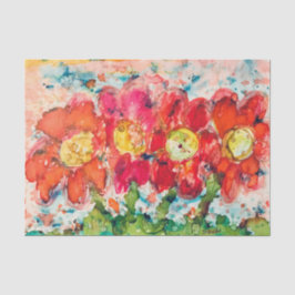 Quatro Flores Malucas Papel Tecido