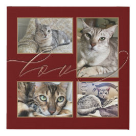 Quatro Fotos: Colagem Amor Pets Burgundy