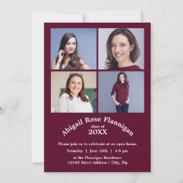 Quatro Fotos Colagem Anúncio de Formando Borgonha