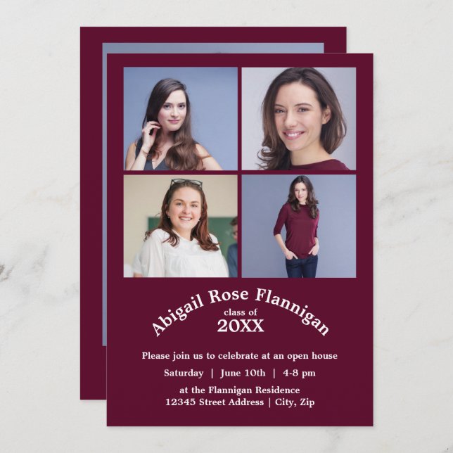 Quatro Fotos Colagem Anúncio de Formando Borgonha (Frente/Verso)