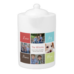 quatro fotos colagem bule personalizado