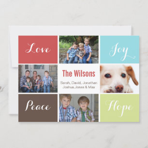 quatro fotos colagem Mod Holiday Cartão plano