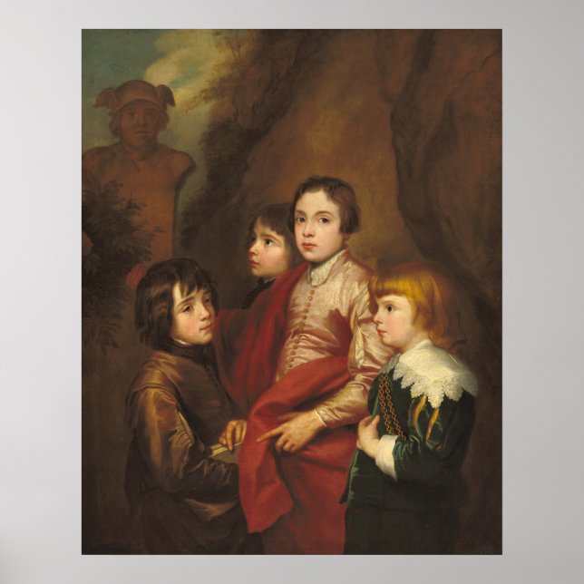 Quatro Meninos - Anthony van Dyck Fine Art Poster (Frente)