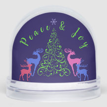 Quatro Veados e uma Árvore de Natal Paz e Alegria