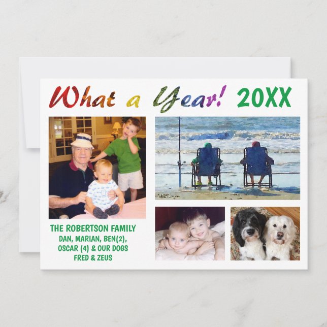 Que Ano! Cartão de Férias da Família (Frente)