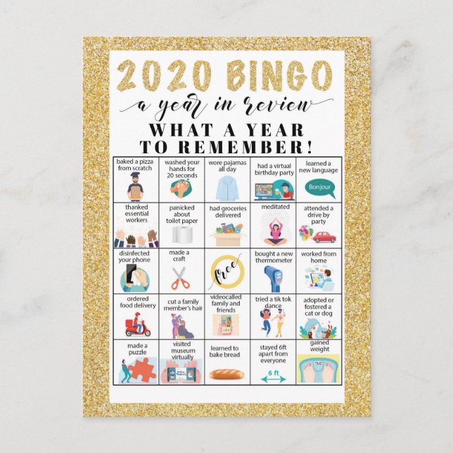 Que ano de atividades de quarentena Cartão postal  (Frente)