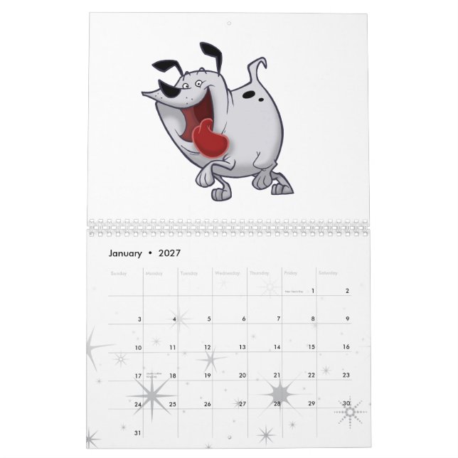 "Que calendário de parede do caráter" 2008 (Jan 2027)