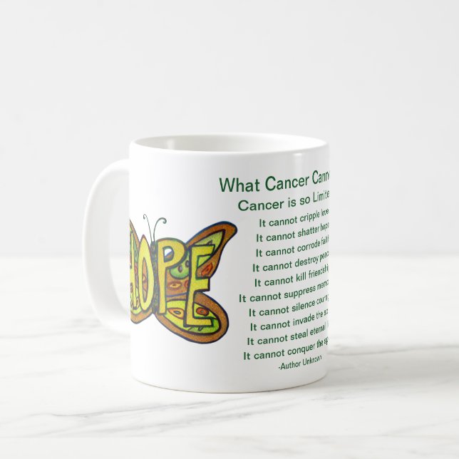 Que Cancer Não Pode Fazer Poem Esperar Uma Xícara  (Frente Esquerda)