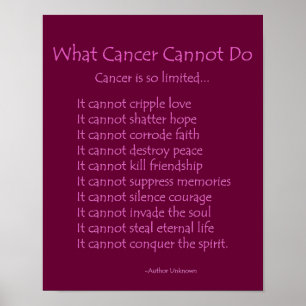 Que Cancer Não Pode Fazer Poem Poster Impressão