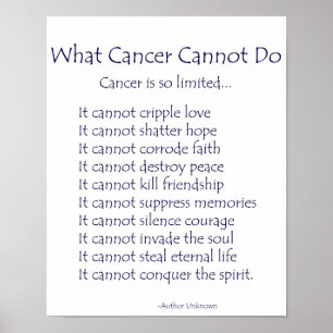 Que Cancer Não Pode Fazer Poem Poster Impressão
