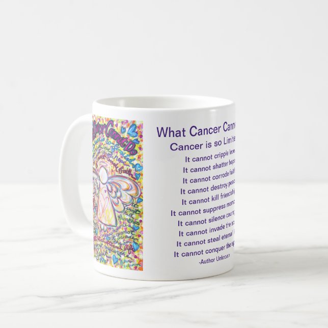 Que Cancer Não Pode Fazer Xícara De Café De Arte P (Frente Esquerda)
