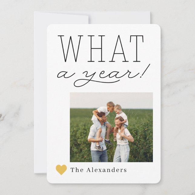 Que Cartão com fotos De Férias De Um Ano (Frente)