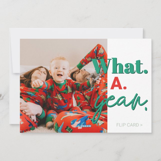 Que Cartão com fotos de Natal da Família de Ano (Verso)