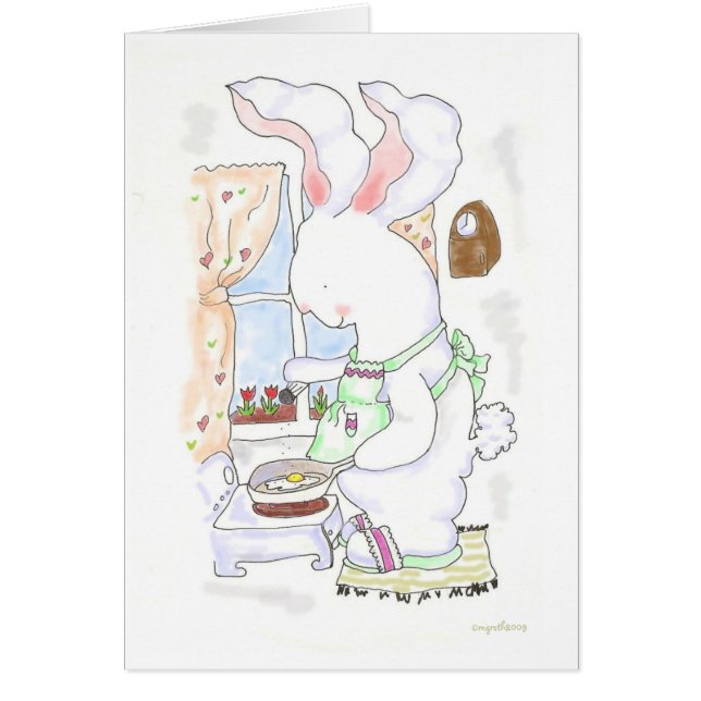 Que cartão de coelhinho de cozinhar (Frente)