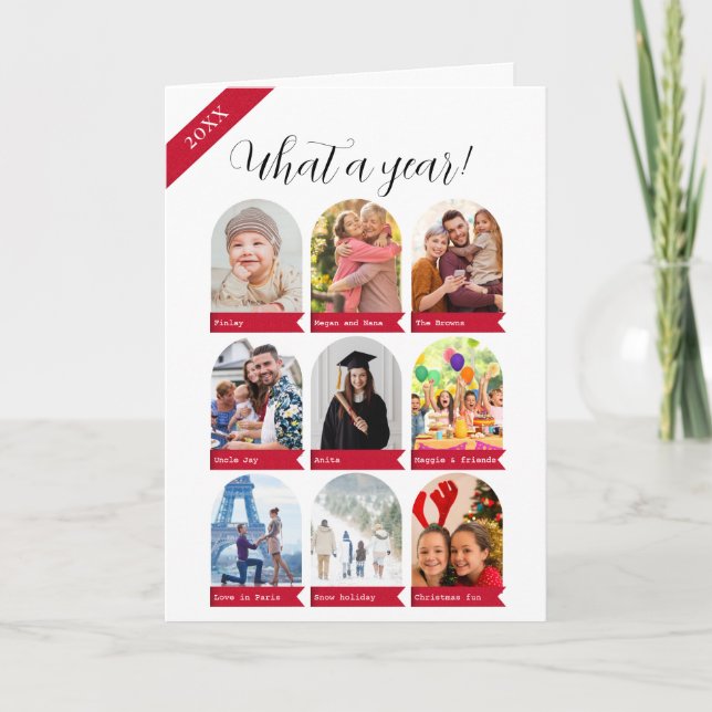 Que cartão de feriado de 9 fotos de colagem? (Frente)