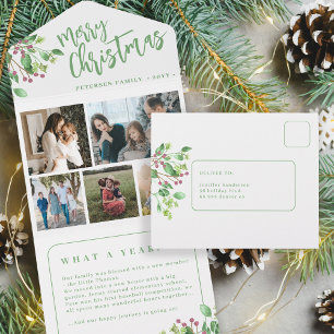 Que cartão de Natal com foto botânica de ano