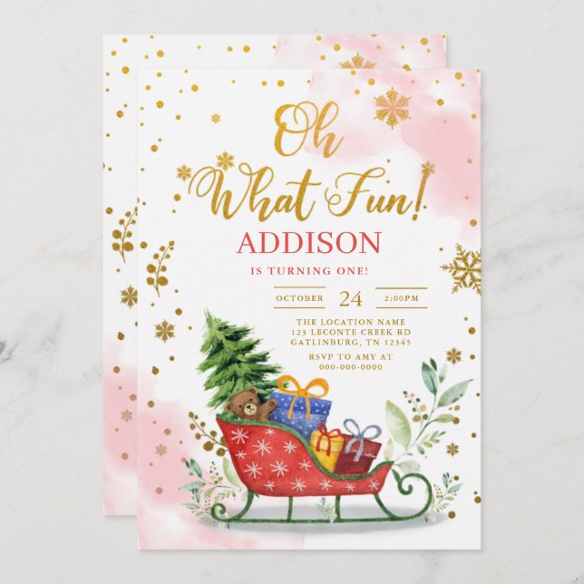 Que Convite De Noite De Inverno Divertido (Frente/Verso)