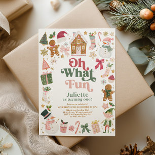 Que Diversão! Convite de Aniversário de 1º Natal