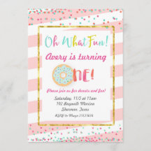 Que Diversão do Primeiro Convite de Aniversário