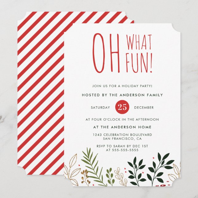 Que Divertido! Convite para Festas de Férias Botân (Frente/Verso)