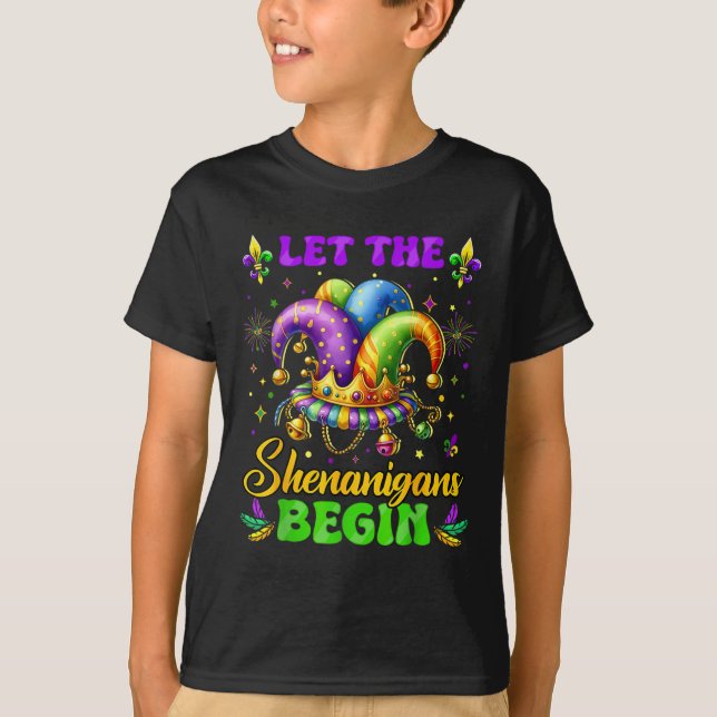 Que Os Shenanigans Comecem A Camisas Mardi Gras Ho (Frente)