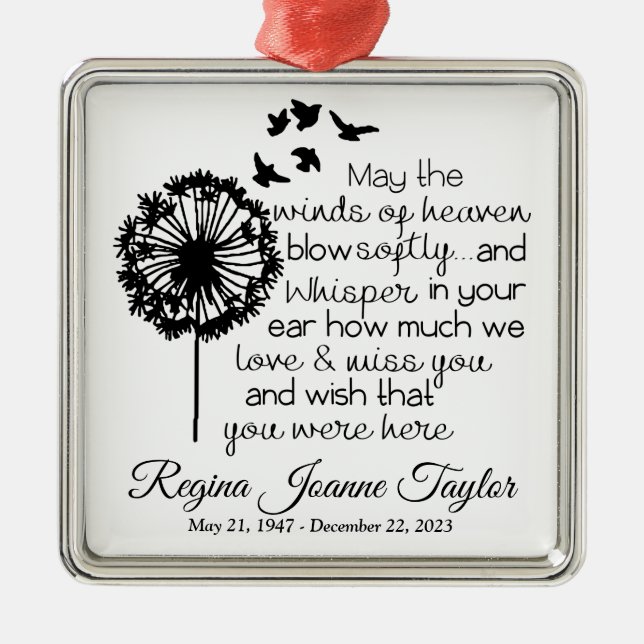 Que os ventos do Ornamento Memorial do Céu (Frente)