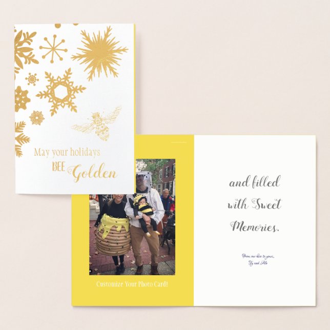 Que Seus Feriados Sejam Ouros | CARTÃO COM FOTOS (Exibição)