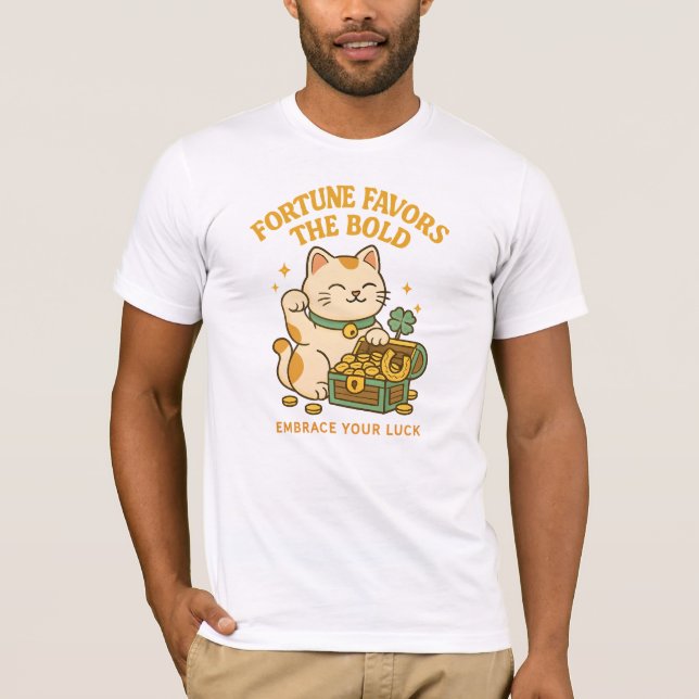 Que Sorte! Camiseta Gato de Prosperidade Quimológi (Frente)
