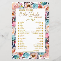 Que uma fez a noiva escolher jogos de Chá de panel