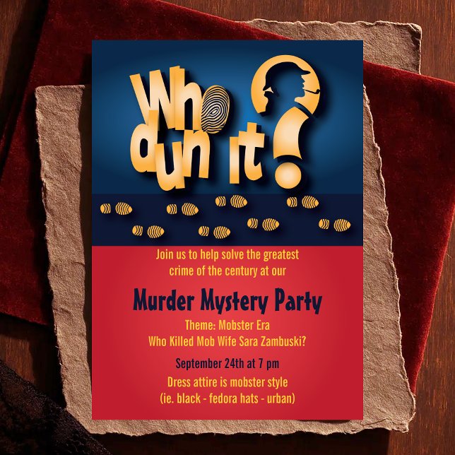Que unidade? Convite de festas Mistério de Assassi (Whodunit? Murder Mystery Party Invitation
)