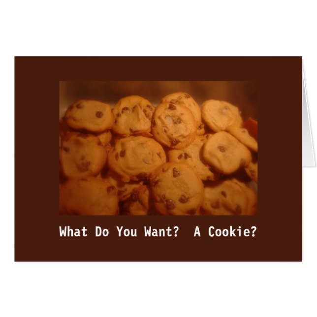 Que você quer?  Um biscoito? Cartão de Congrats (Frente Horizontal)