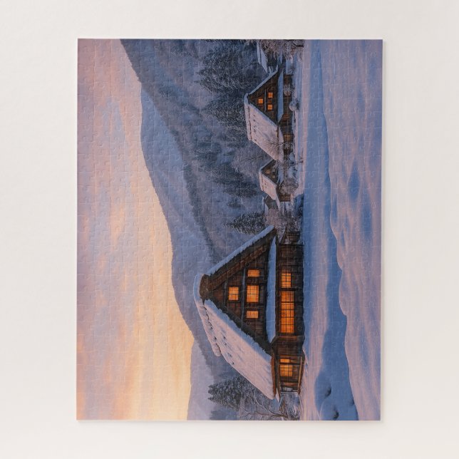 Quebra-cabeça 冬の白川郷 合掌造りの里/Winter Shirakawa-go: A Village of Gas (Vertical)