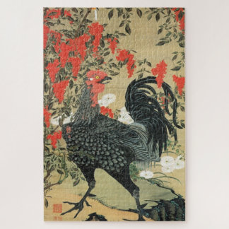 QUEBRA-CABEÇA 動 植 綵 絵(14)南 天 雄 鶏 図, 伊, 藤