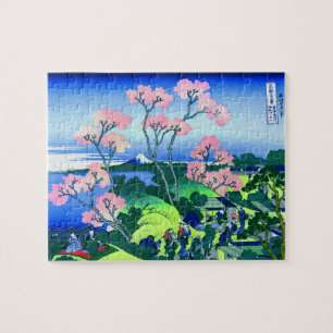 Quebra-cabeça 北 斎 Goten-Yama Hill Hokusai Cherry Blossom Blossom